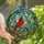 Nature & Bird Lovers' Intricate Fiery Red Cardinal Stained Glass Jewel-Tone Mosaic Pattern Stained Glass Suncatcher - 1
