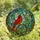 Nature & Bird Lovers' Intricate Fiery Red Cardinal Stained Glass Jewel-Tone Mosaic Pattern Stained Glass Suncatcher - 4