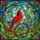 Nature & Bird Lovers' Intricate Fiery Red Cardinal Stained Glass Jewel-Tone Mosaic Pattern Stained Glass Suncatcher - 7