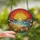 Nature Lovers' Glowing Stained Glass Coastal Sunrise Beach Wildflowers Ocean Mosaic Pattern Stained Glass Suncatcher - 2