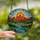 Outdoor Enthusiasts' Jewel Tone Stained Glass Mountain Forest River Radiant Sun Mosaic Stained Glass Suncatcher - 2
