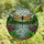 Nature Art Lovers' Iridescent Yellow Blue Pink Dragonfly Tiffany Stained Glass River Forest Mosaic Stained Glass Suncatcher - 4