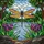 Nature Art Lovers' Iridescent Yellow Blue Pink Dragonfly Tiffany Stained Glass River Forest Mosaic Stained Glass Suncatcher - 7