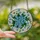Nature Lovers' Tiffany Style Stained Glass Blue Floral Emerald Leaf Mosaic Pattern Stained Glass Suncatcher - 2
