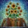 Art & Nature Lovers' Jewel Tone Tiffany Stained Glass Sunflower & Book Mosaic Stained Glass Suncatcher - 7