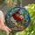 Art & Book Lovers' Vibrant Tiffany Stained Glass Floral Books Crimson Tangerine Mosaic Stained Glass Suncatcher - FZkRQRHZoL
