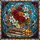 Art & Book Lovers' Vibrant Tiffany Stained Glass Floral Books Crimson Tangerine Mosaic Stained Glass Suncatcher - 7