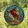 Art & Book Lovers' Vibrant Tiffany Stained Glass Floral Books Crimson Tangerine Mosaic Stained Glass Suncatcher - xMGUPY008u