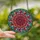Art Lovers' Tiffany Stained Glass Dahlia Jewel Tone Purple Orange Fuchsia Aqua Botanical Mosaic Stained Glass Suncatcher - 2