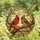 Nature Lovers' Tiffany Stained Glass Cardinal Pair Autumn Moon Mosaic Red Amber Hues Stained Glass Suncatcher - oqJQOxTCDS