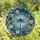 Nature Lovers' Tiffany Stained Glass Blue Dragonfly Mosaic Wings Floral Wreath Royal Blue Teal Stained Glass Suncatcher - 4