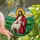 Faithful Individuals' Tiffany Style Stained Glass Jesus and Lamb, Vibrant Jewel Tones, Radiant Golden Sun, Edge-to-Edge Mosaic Art Stained Glass Suncatcher - 2