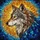 Nature Lovers' Tiffany Style Stained Glass Wolf Head Golden Orange Blue Cosmic Art Stained Glass Suncatcher - 7