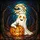 Halloween Lovers' Tiffany Glass Ghost & Jack-o'-Lantern Moonlit Forest Mosaic Stained Glass Suncatcher - 7