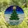 Holiday Lovers' Vibrant Tiffany Stained Glass Emerald Green Christmas Tree Multi-Color Lights Deep Blue Sky Stained Glass Suncatcher - ti_d892i41