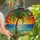 Tropical Art Lovers' Emerald Cerulean Stained Glass Palm Tree Mosaic Beach Sunset Stained Glass Suncatcher - 2