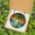Tropical Art Lovers' Emerald Cerulean Stained Glass Palm Tree Mosaic Beach Sunset Stained Glass Suncatcher - 5
