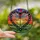 Artisan Style Enthusiasts Vibrant Stained Glass Dragonfly, Tiffany Style Jewel Tones, Mosaic Sunset Sky, Heart Border Stained Glass Suncatcher - 3