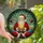 Holiday Art Lover's Tiffany Stained Glass Meditative Santa Golden Snowflake Radiant Geometric Mosaic Stained Glass Suncatcher - 2