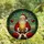 Holiday Art Lover's Tiffany Stained Glass Meditative Santa Golden Snowflake Radiant Geometric Mosaic Stained Glass Suncatcher - 1