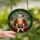 Holiday Art Lover's Tiffany Stained Glass Meditative Santa Golden Snowflake Radiant Geometric Mosaic Stained Glass Suncatcher - 3