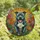 Pitbull Lovers' Dynamic Blue-Nose Pitbull Stained Glass Floral Sunburst Mosaic Stained Glass Suncatcher - 6vm53ZEfeI