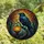 Art & Nature Lovers' Ornate Stained Glass Raven Autumnal Jewel Tone Forest Mosaic Stained Glass Suncatcher - 9UpmesPU-b