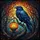 Art & Nature Lovers' Ornate Stained Glass Raven Autumnal Jewel Tone Forest Mosaic Stained Glass Suncatcher - 7