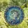Fantasy Art Admirers' Vibrant Edge-to-Edge Stained Glass Unicorn Gold Horn Jeweled Winter Mosaic Cerulean Indigo Stained Glass Suncatcher - 4