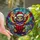 Holiday Fantasy Fans Whimsical Mouse Stained Glass Reading Book Art, Tiffany Style Jewel Tones, Intricate Rainbow Mosaic & Snowflakes Stained Glass Suncatcher - 1