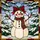 Holiday Enthusiasts' Tiffany Stained Glass Snowman Jewel Tone Winter Forest Mosaic Pattern Stained Glass Suncatcher - 7