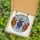 Highland Cow Lovers' Jewel Tone Stained Glass Purple Orange Cow Trio Festive Winter Mosaic Stained Glass Suncatcher - 5