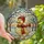 Nature Art Enthusiasts' Cheerful Golden Yellow Red Stained Glass Duckling Winter Wonderland Stained Glass Suncatcher - 1