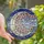 Art Lovers' Intricate Stained Glass Crescent Moon Cherry Blossom Celestial Mosaic Design Iridescent Pink Blue Stained Glass Suncatcher - 1