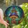Fantasy Art Lovers' Whimsical Tiffany Style Stained Glass Mushroom Castle Jewel Tone Forest Stained Glass Suncatcher - 1