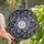 Art Lovers' Tiffany Stained Glass Botanical Wreath Deep Purple Lavender Teal-Blue Silver-Grey Mosaic Stained Glass Suncatcher - 1
