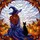 Fantasy Art Lovers' Intricate Tiffany Stained Glass Witch & Black Cat Autumn Mosaic Jewel Tones Stained Glass Suncatcher - 5