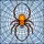Fantasy Design Admirers' Glowing Orange Black Spider Intricate Blue Sky Stained Glass Web Stained Glass Suncatcher - 7