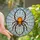Fantasy Design Admirers' Glowing Orange Black Spider Intricate Blue Sky Stained Glass Web Stained Glass Suncatcher - 1
