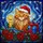 Cat Lovers' Whimsical Stained Glass Orange Tabby Cat Santa Hat Poinsettia Night Sky Mosaic Pattern Stained Glass Suncatcher - 7