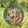 Dog Lovers' High Contrast Golden Retriever Tiffany Stained Glass Floral Mosaic Stained Glass Suncatcher - 0xP9J42N8J