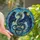 Dragon Lovers' Majestic Celestial Dragon Glowing Nebula Stained Glass Art in Navy, Gold, Teal Stained Glass Suncatcher - 1