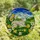 Nature Lovers' Tiffany Stained Glass Fluffy White Lamb Golden Daffodil Green Meadow Mosaic Sky Stained Glass Suncatcher - 4