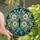 Nature Lovers' Vibrant Tiffany Stained Glass Butterfly Daisy Blossom Floral Mosaic Teal Blue Design Stained Glass Suncatcher - 1