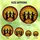 Fantasy Art Enthusiasts' Glowing Orange Yellow Black Tiffany Glass Silhouetted Witches Jack-O'-Lantern Bat Mosaic Stained Glass Suncatcher - 6