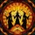 Fantasy Art Enthusiasts' Glowing Orange Yellow Black Tiffany Glass Silhouetted Witches Jack-O'-Lantern Bat Mosaic Stained Glass Suncatcher - 7