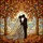 Couples' Stained Glass Bridal Embrace Autumn Forest Canopy Jewel Tones Warm Glow Mosaic Stained Glass Suncatcher - 7
