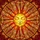 Art Lovers' Tiffany Stained Glass Serene Sun Face Radiant Golden Orange Celestial Mosaic Stained Glass Suncatcher - 7