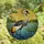 Nature Lovers' Tiffany Style Stained Glass Grey Crowned Crane Wetlands Mosaic Amber Orange Yellow Stained Glass Suncatcher - 4