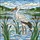 Nature Lovers' Tiffany Stained Glass Stork Marshland Mosaic Emerald Green Orange Cream Stained Glass Suncatcher - 7